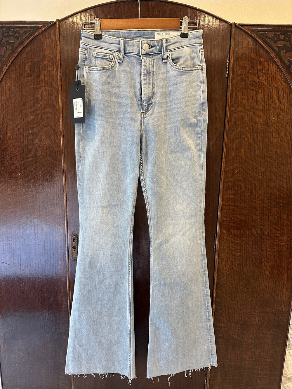 rag & bone Light Blue High-Rise Flare Jeans